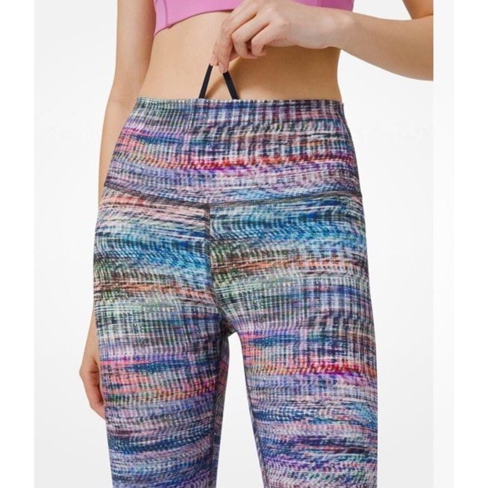 Lululemon Wunder Train High-Rise 24”Crop Sz 2 Digital Oasis Multi LW6BF9S - Picture 2 of 9